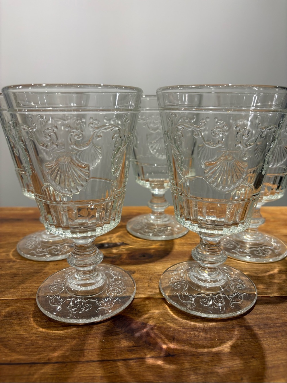 Cristal D’Argues Versailles Glass Goblets France  - Set of 5